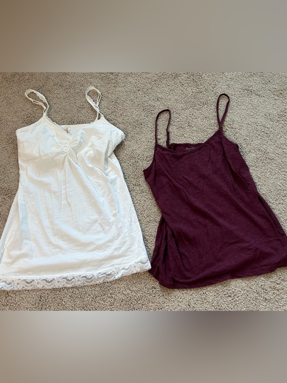 Women's Camisole Set - No Boundaries White and Simply Vera Burgundy Tank Tops